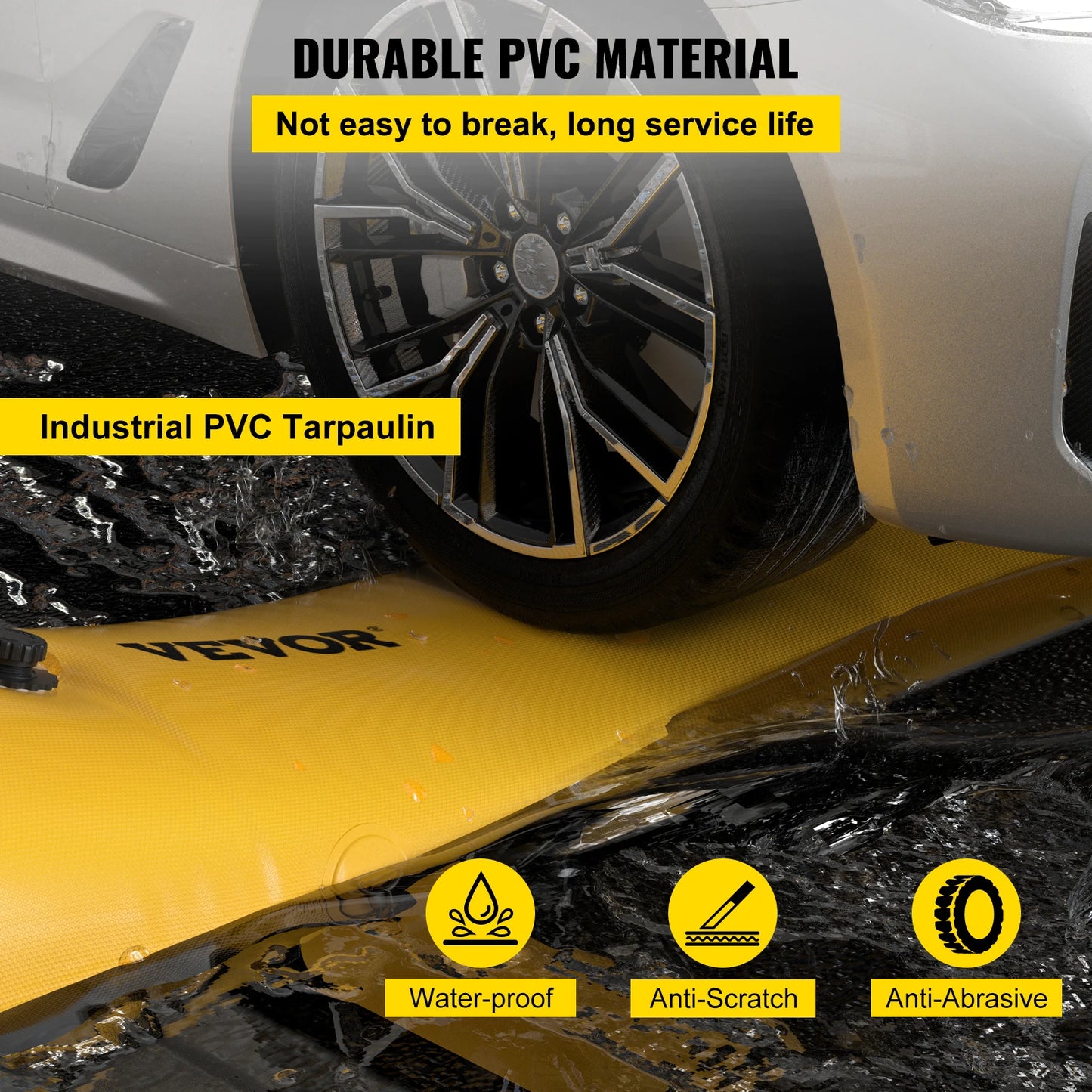 SucceBuy Reusable PVC Flood Barrier And Water Diversion Kit