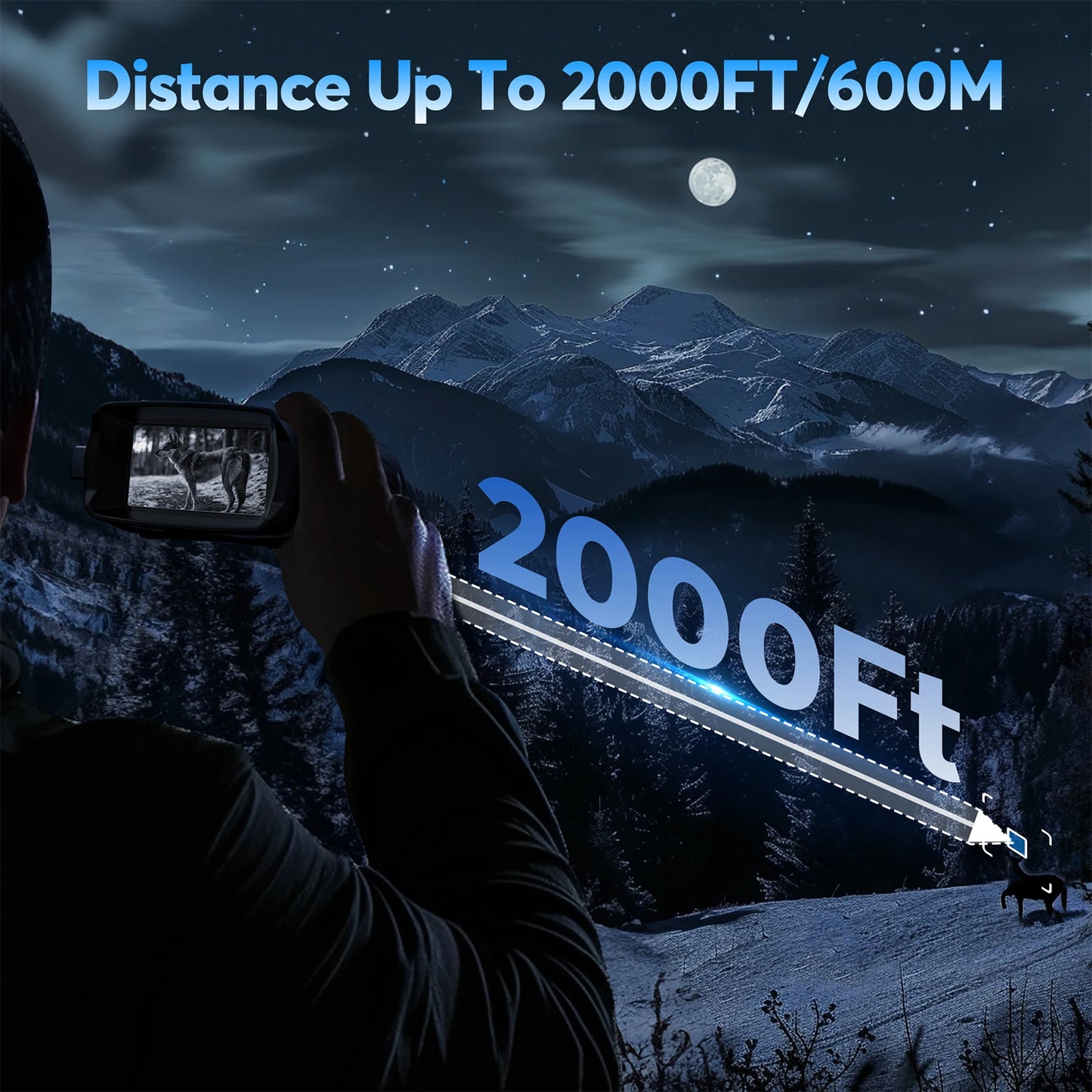 USB Rechargeable 4K Night Vision Binoculars With HD Digital Zoom
