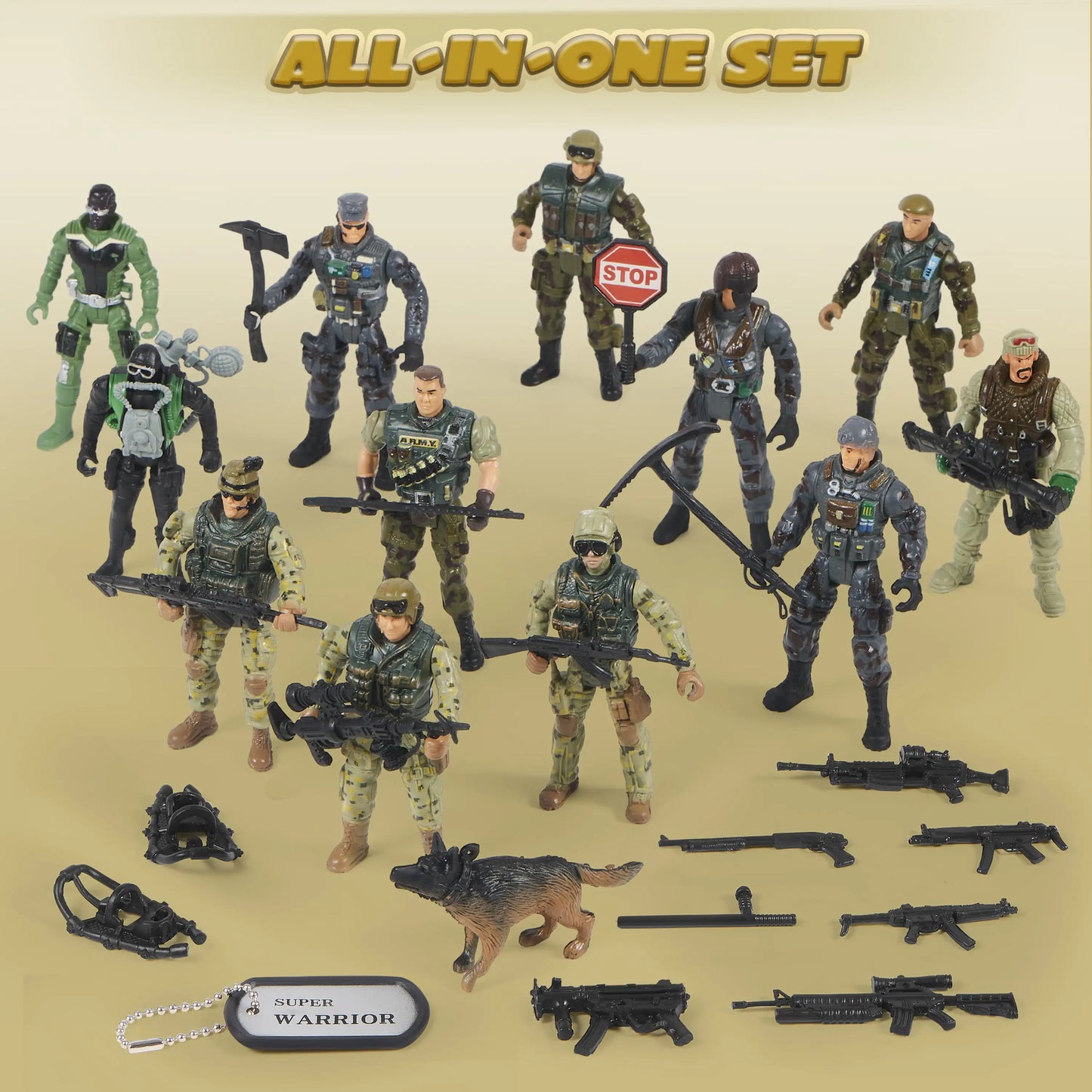 Joyfy Military Toy Soldiers Playset With SWAT Weapon Accessories