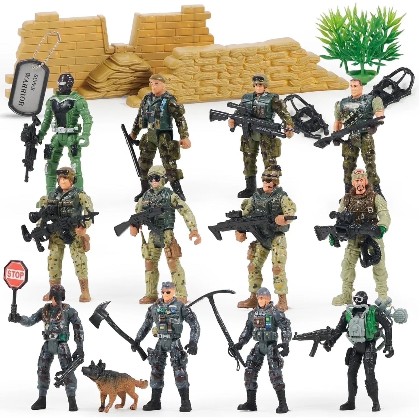 Joyfy Military Toy Soldiers Playset With SWAT Weapon Accessories