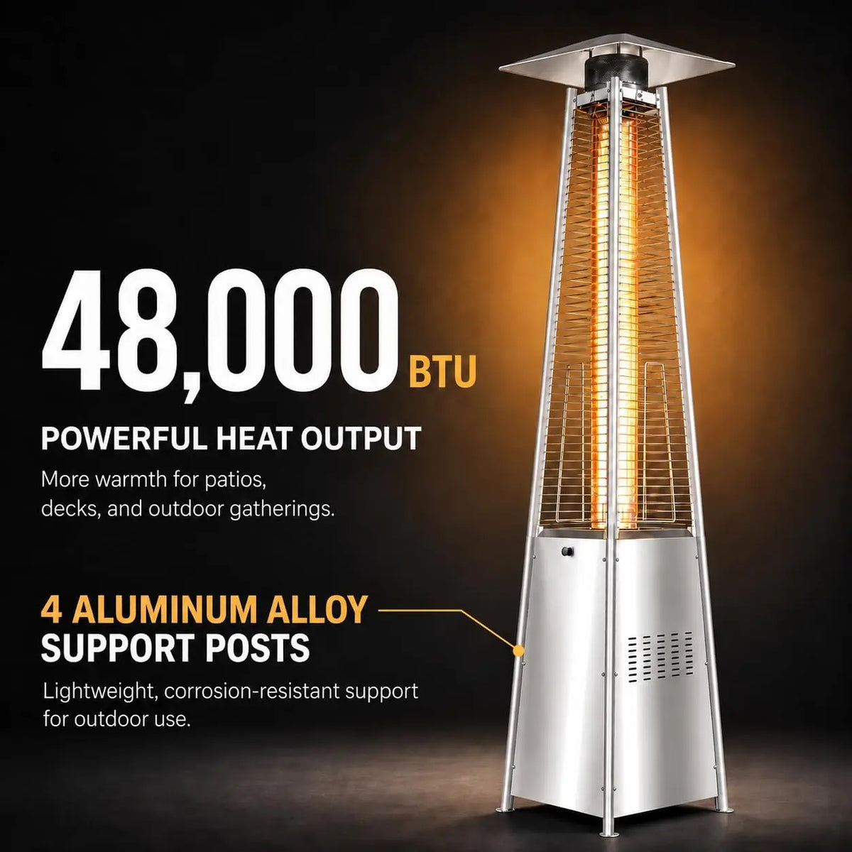 Propane Flame Tower Patio Heater for Outdoor Gatherings