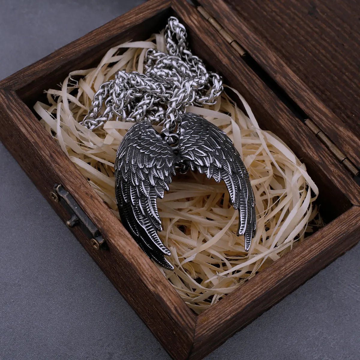 Stainless Steel Angel Wings Pendant Necklace Classic Fashion Jewelry