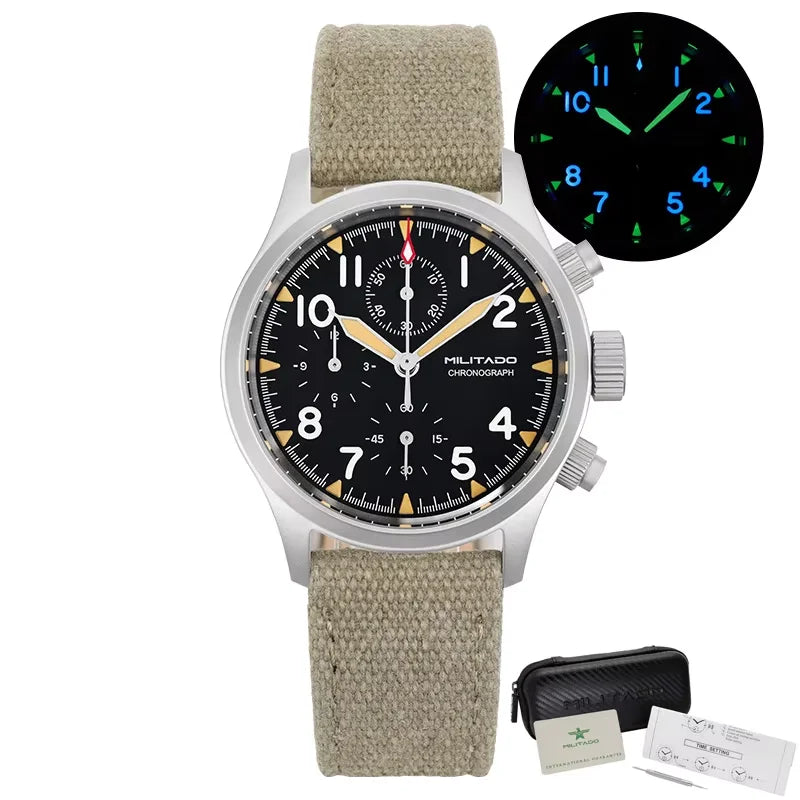 Militado Mens Sports Chronograph Watch With Luminous Markers