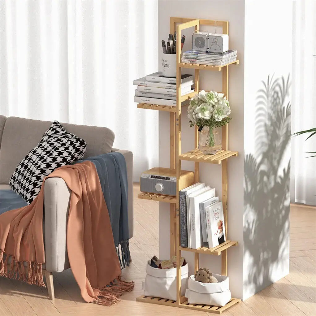 Wisfor Bamboo Corner Plant Stand Rack With Multiple Flower Shelves