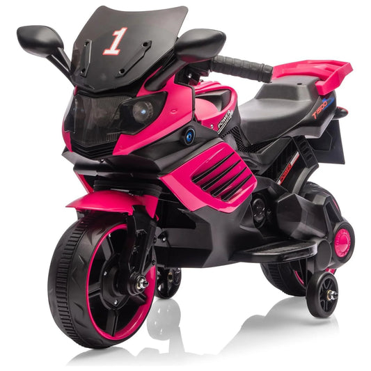 HiMISS Electric Kids Motorcycle With Training Wheels And Headlight