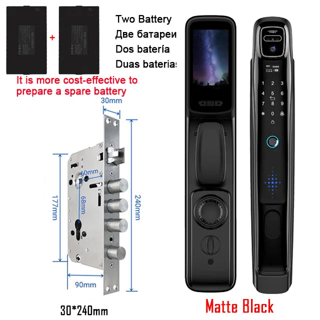 YKESDL Smart Door Lock Wifi Face Recognition Camera Intercom