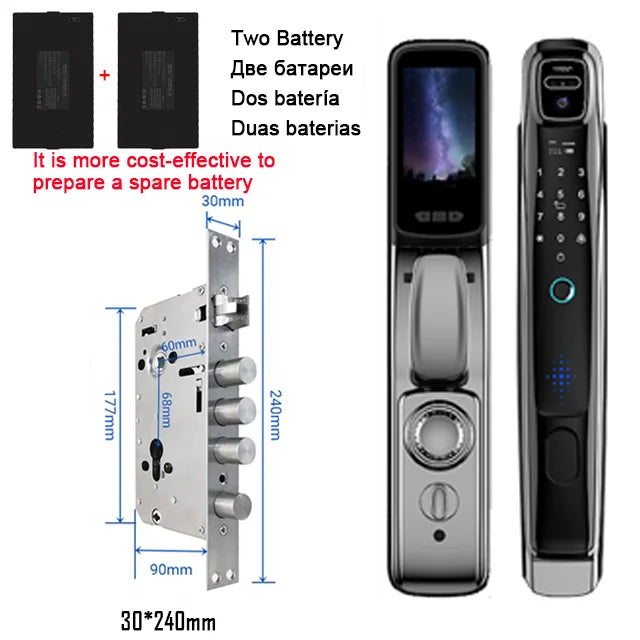YKESDL Smart Door Lock Wifi Face Recognition Camera Intercom