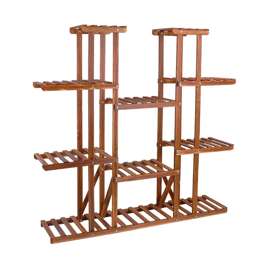 Wisfor Wooden Multi Tier Plant Shelf Flower Pot Display Stand