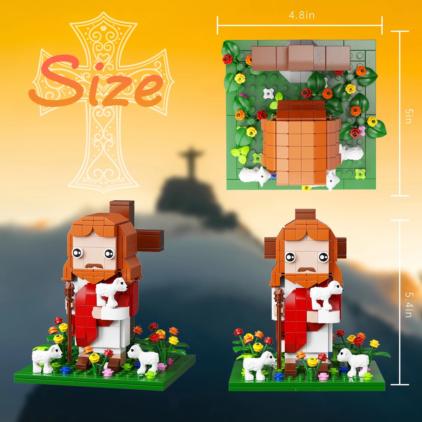 BuildMoc Jesus Crucifixion Building Blocks Religious Faith Model Set