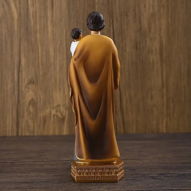 Saint Joseph And Child Jesus Catholic Resin Statue Decoration