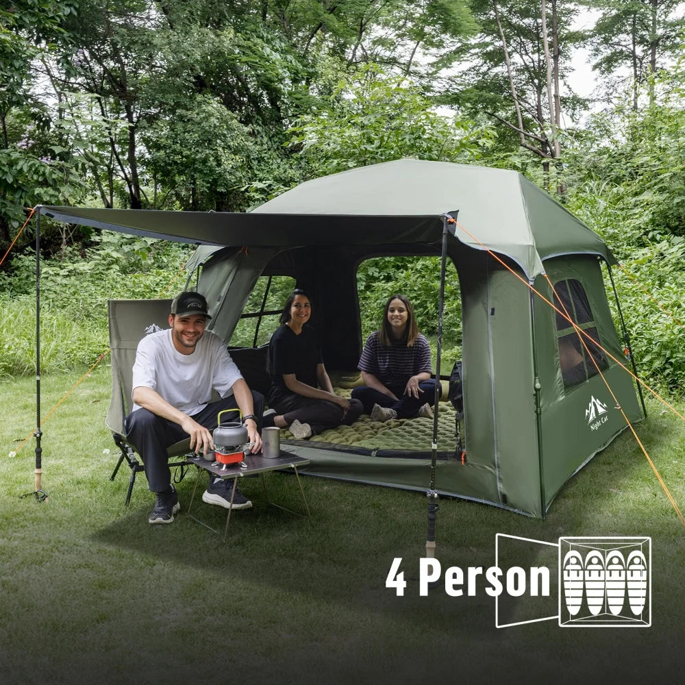 Night Cat Pop Up Blackout Waterproof Camping Tent With Vestibule