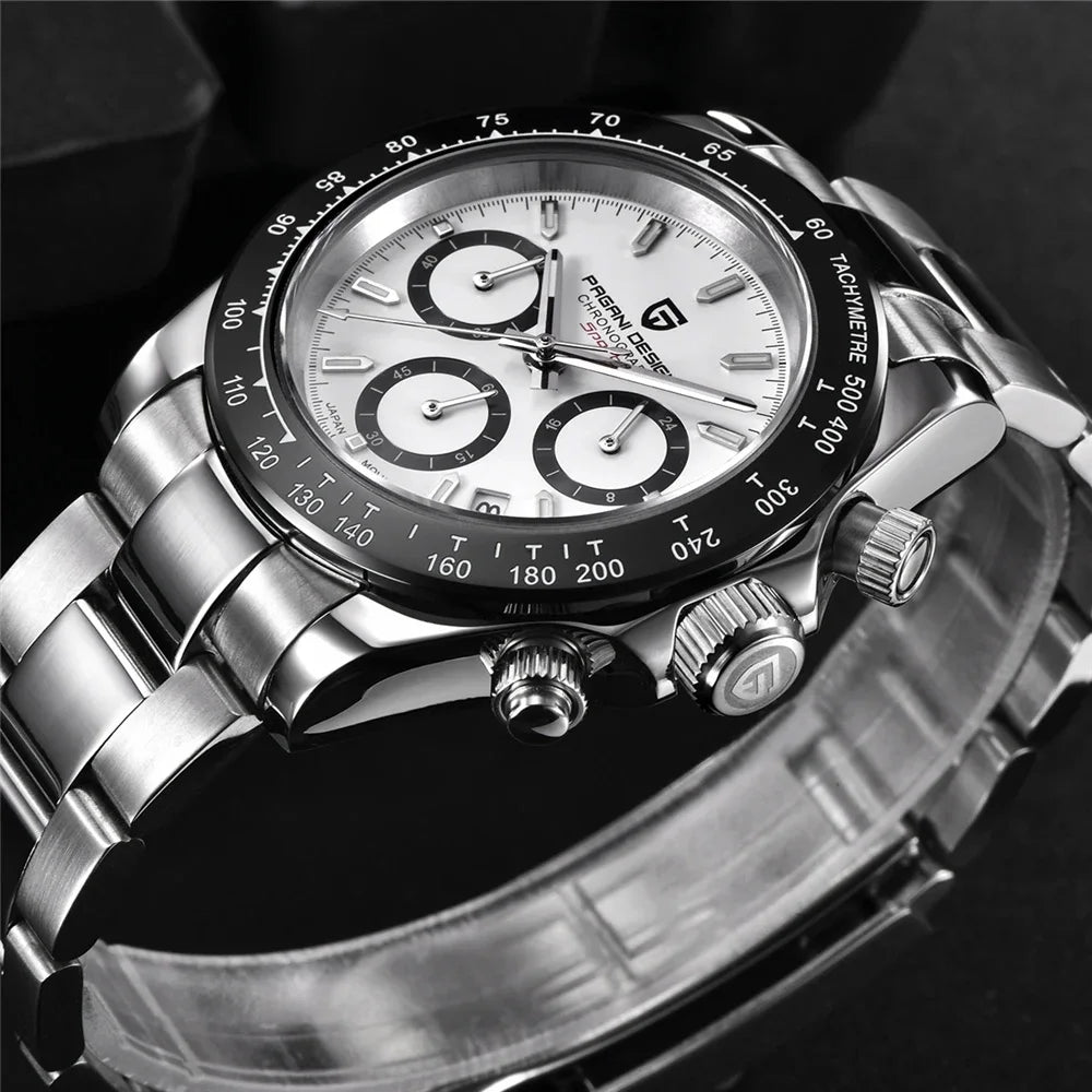 Pagani Design Men Quartz Chronograph Watch Stainless Steel