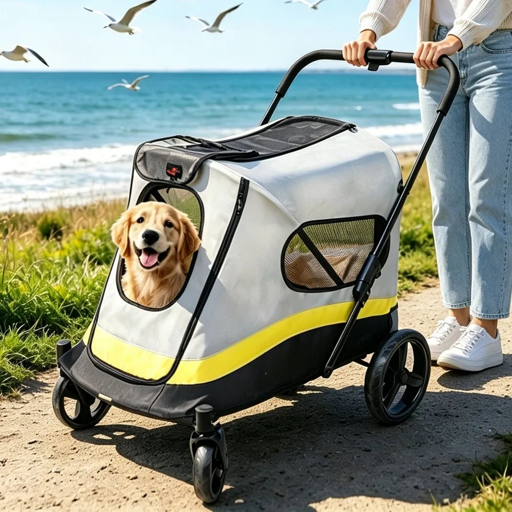 Bingopaw Portable All Terrain Dog Stroller With Dual Entry