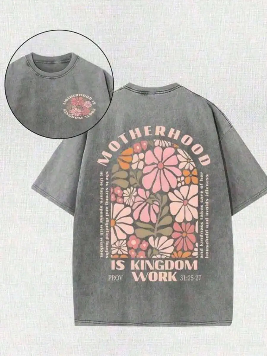 Womens Cotton Proverbs 31 Floral Graphic Christian T Shirt