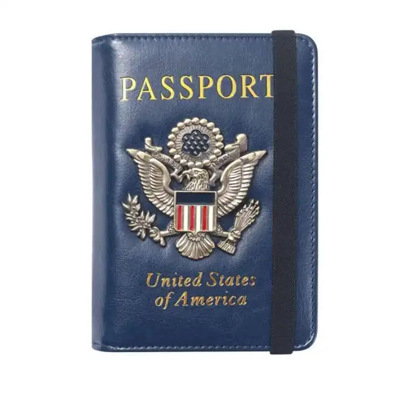 Compact RFID Blocking PU Leather Passport Holder Wallet For Secure IDs