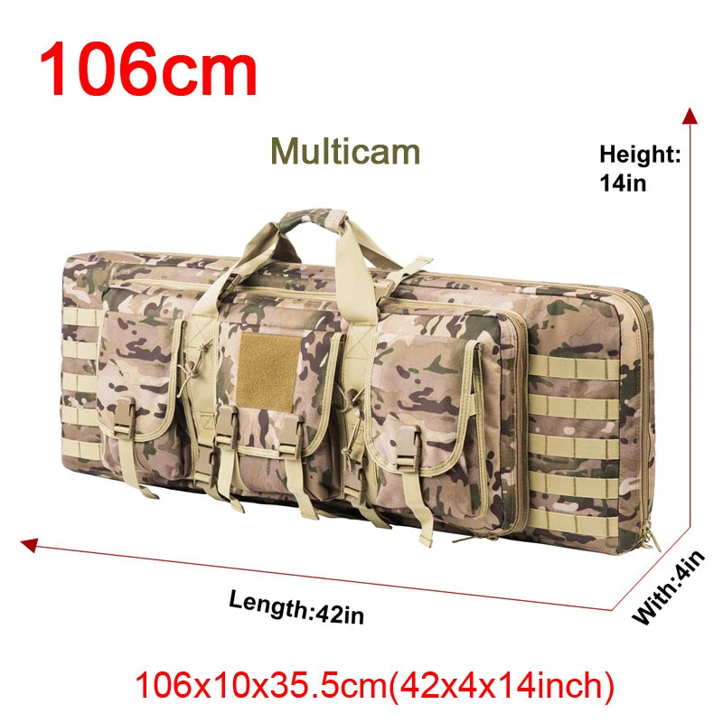 LQARMY Tactical Double Rifle Case Molle Gun Backpack Hunting Holster