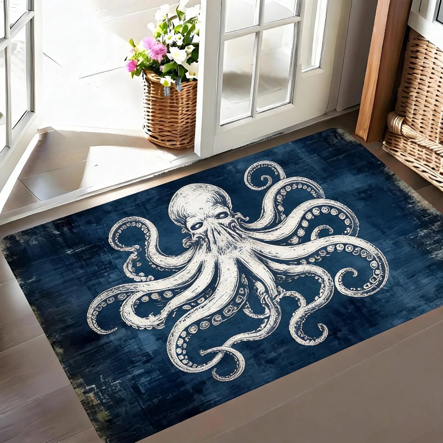 Waterproof Anti Slip Nautical Compass Pattern Door Mat
