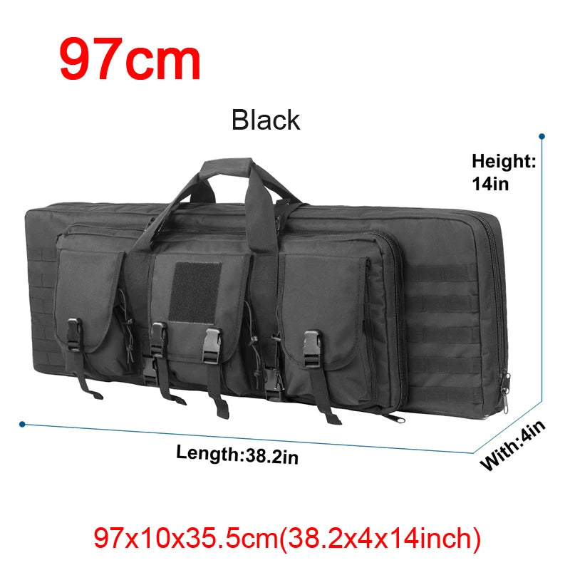 LQARMY Tactical Double Rifle Case Molle Gun Backpack Hunting Holster