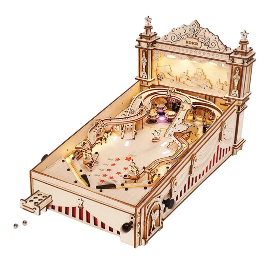 Robotime Wooden 3D Pinball Machine Puzzle Building Kit