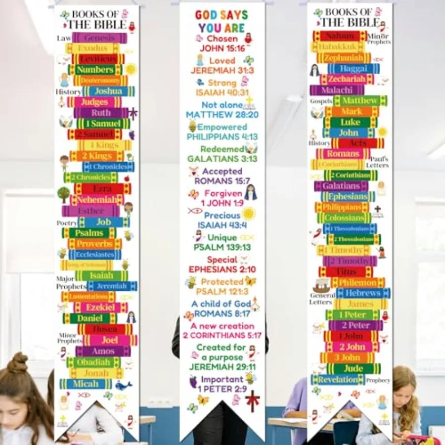 Three Piece Biblical Teaching Banners For Classroom Decor