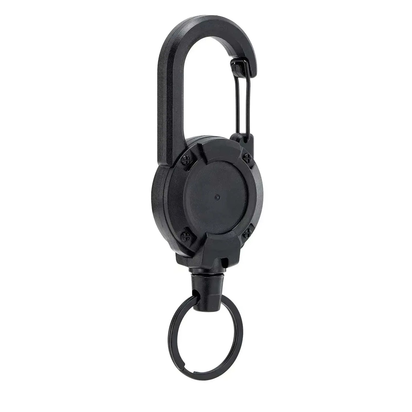 Retractable Heavy Duty Wire Rope Key Chain With Carabiner Buckle
