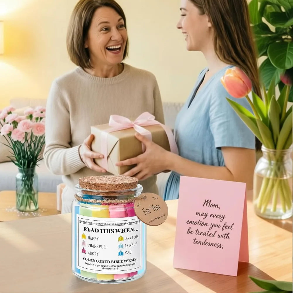 Inspirational Christian Bible Verse Glass Jar For Women Sisters