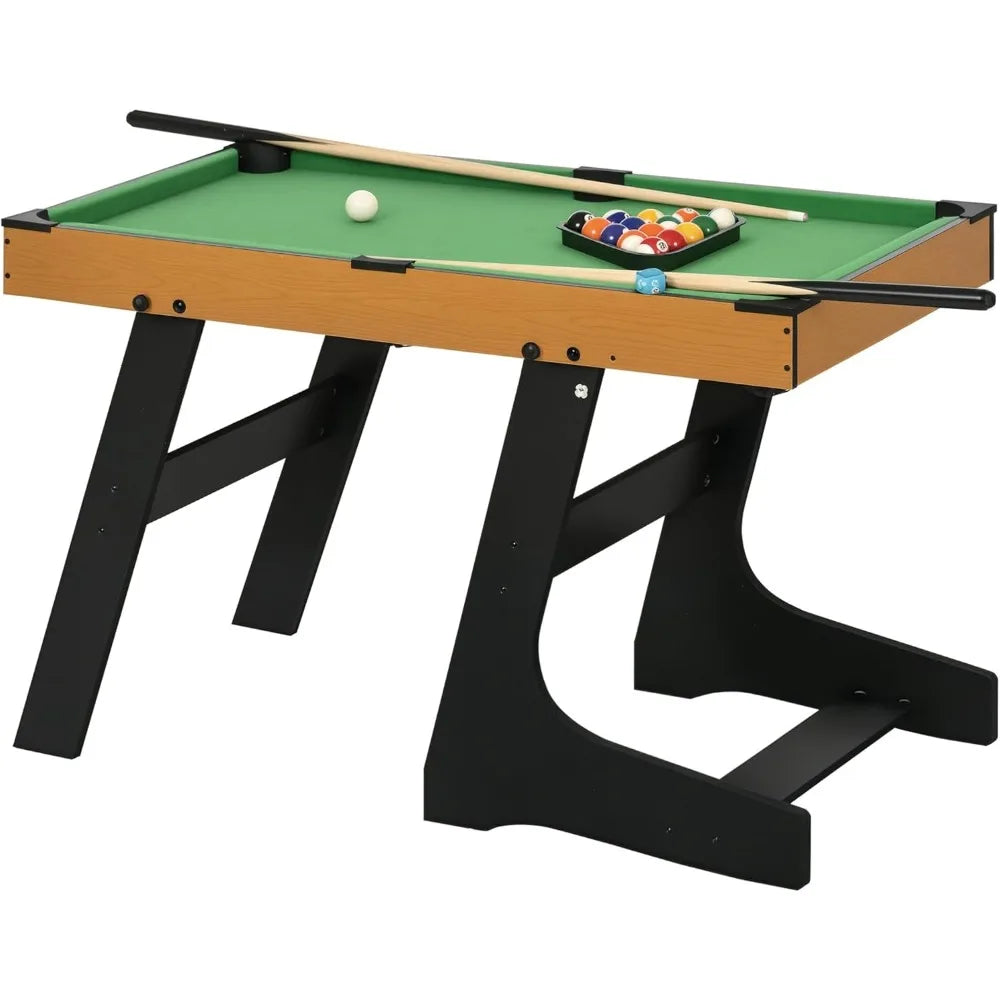 Soozier Foldable Billiards Table With Compact Pool Game Set