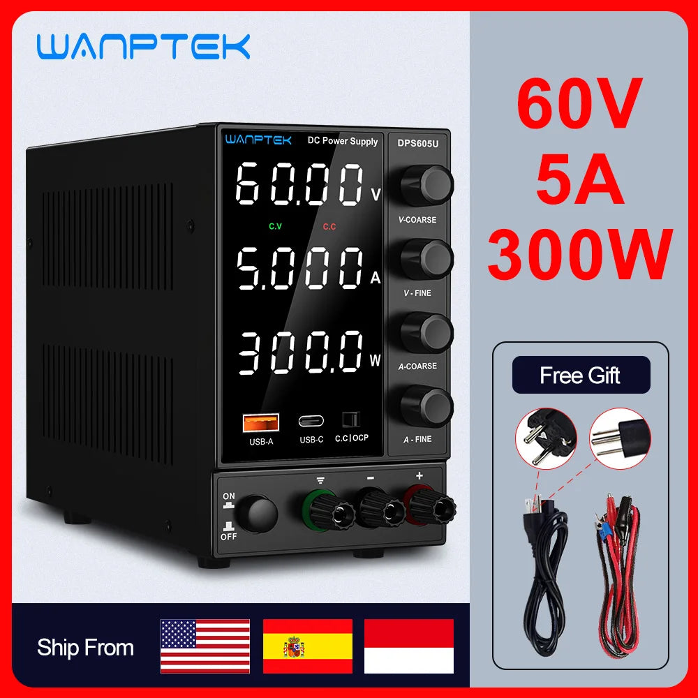Wanptek Adjustable DC Power Supply 30V 10A Lab Bench Regulator