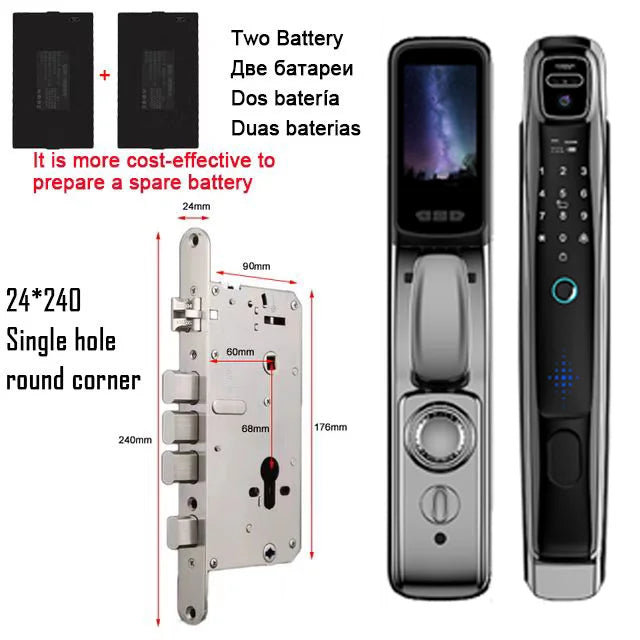 YKESDL Smart Door Lock Wifi Face Recognition Camera Intercom