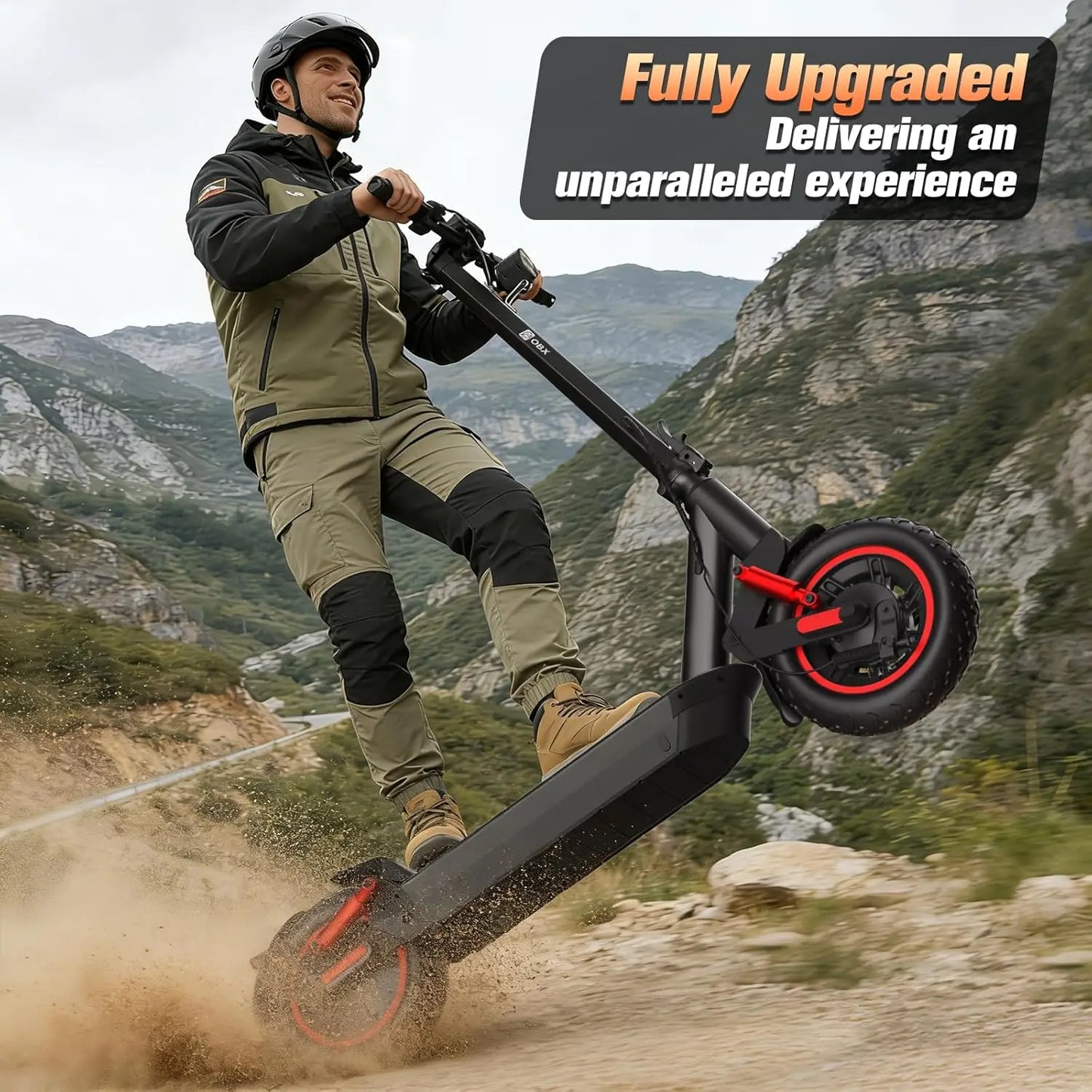 OBX Electric Foldable Scooter With Dual Suspension And 1200W Motor