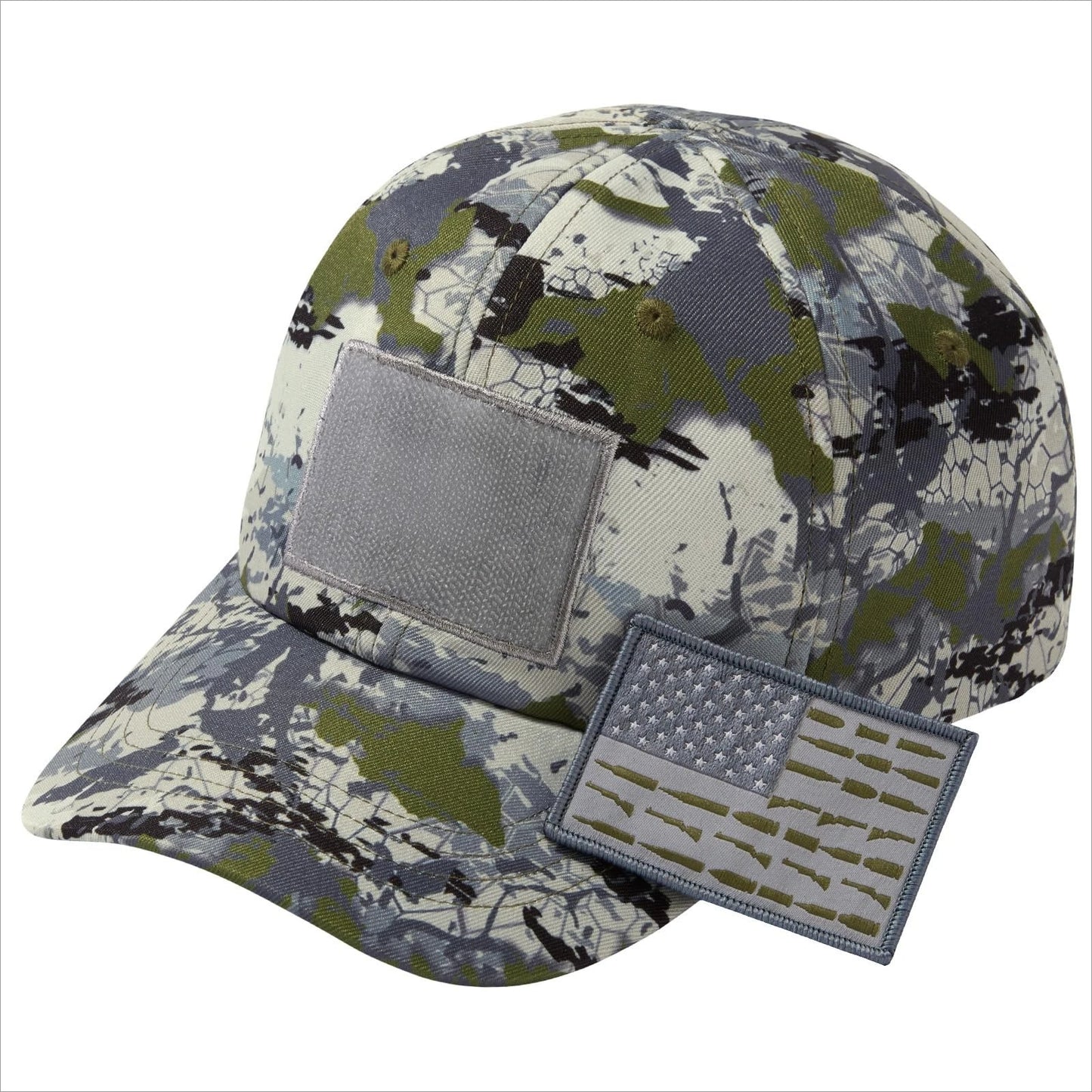 Adjustable Tactical Trucker Hat With Military Flag Patch Design