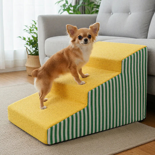 Foam Dog Stairs With Gentle Slope For Beds And Sofas