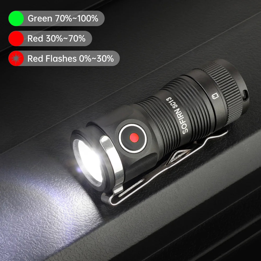 Sofirn Sc13 Mini Tactical Flashlight 1300 Lumens Waterproof Keychain Light