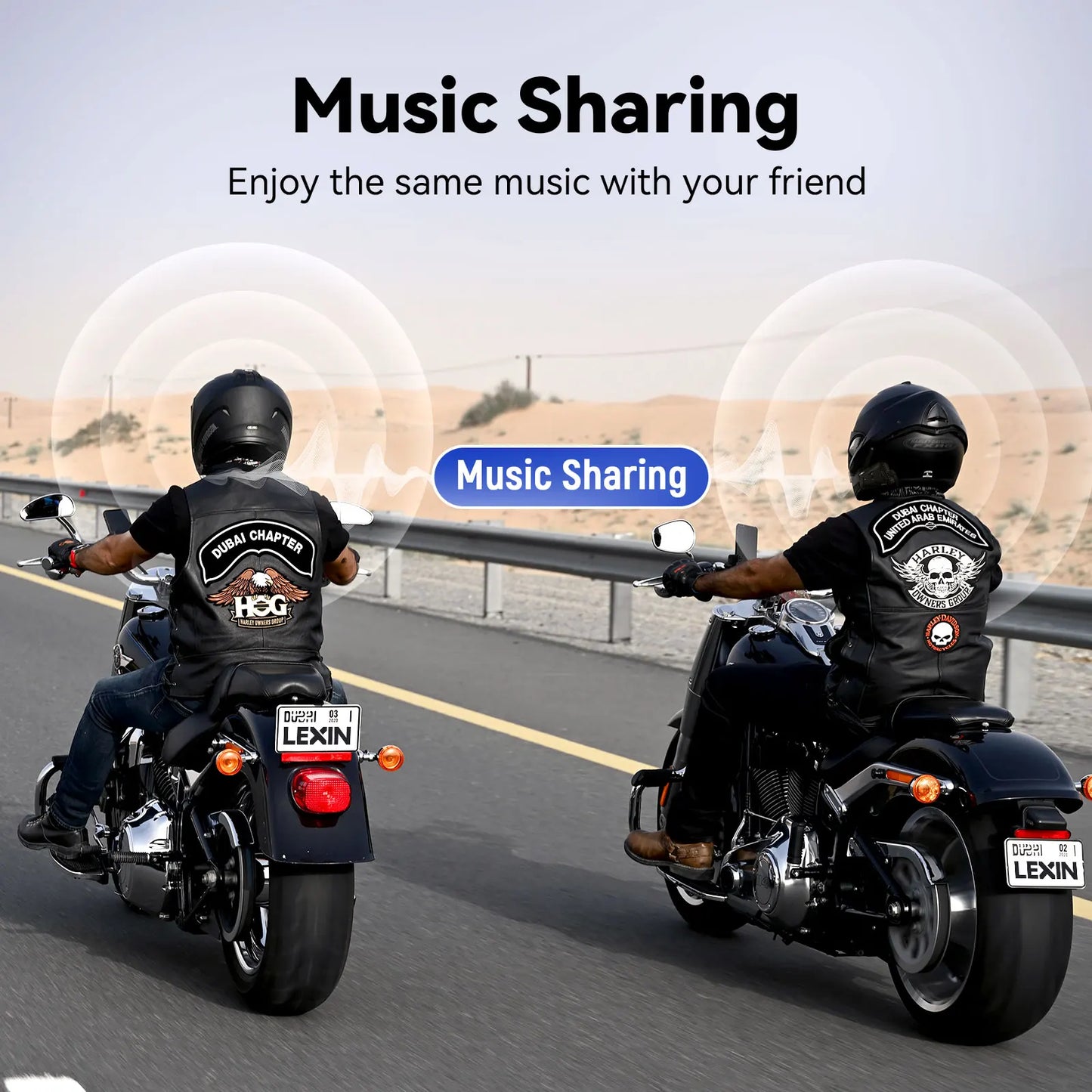 Lexin MeshCom Motorcycle Bluetooth Intercom Headset for 24 Riders