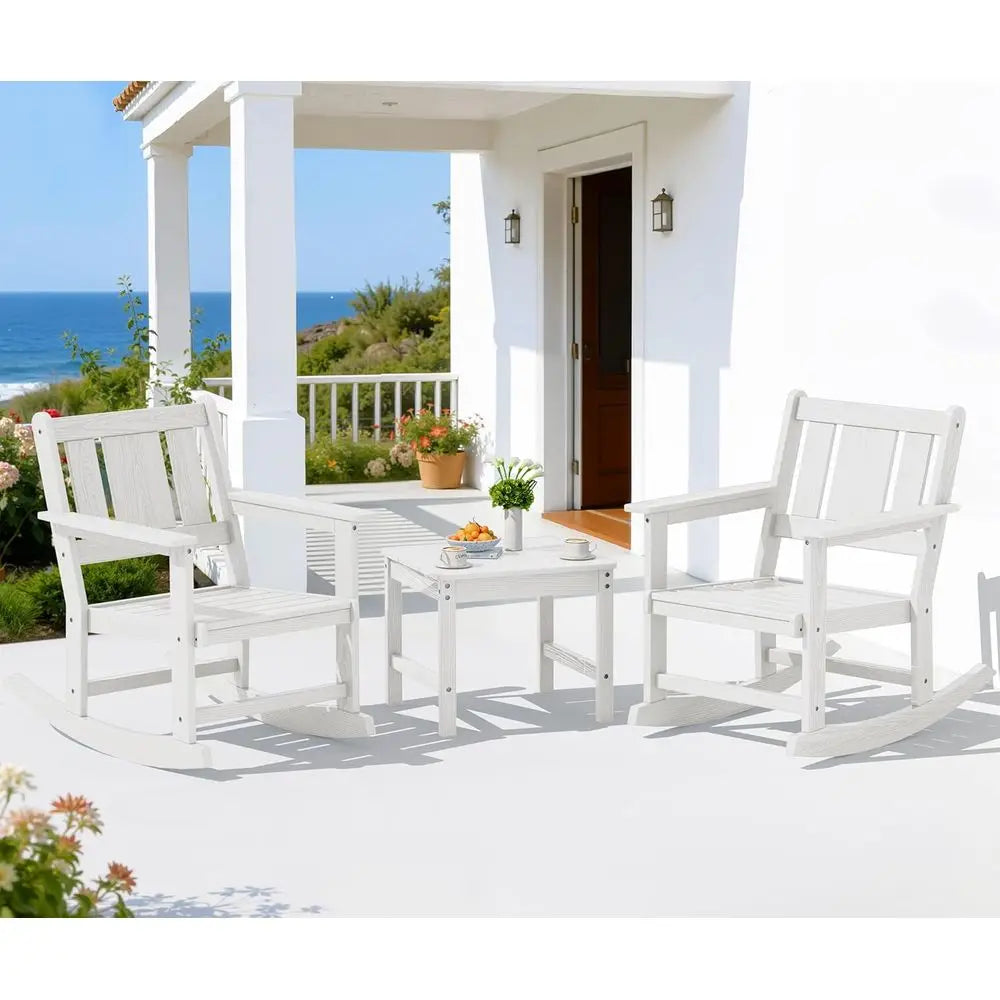 Commercial Grade Hdpe Outdoor Rocking Bistro Chair Set