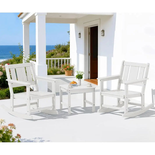 Commercial Grade Hdpe Outdoor Rocking Bistro Chair Set