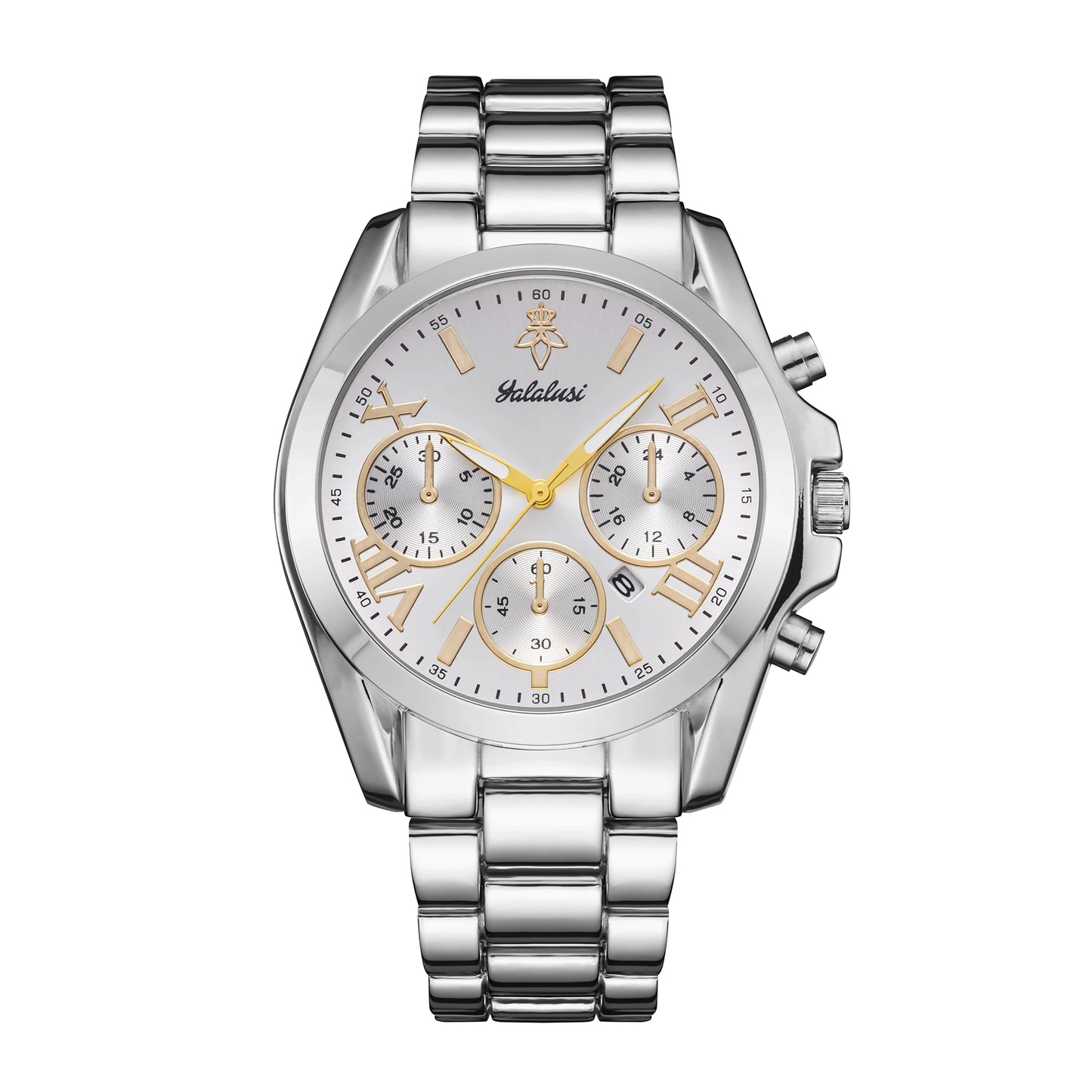YaLaLuSi Elegant Two Tone Roman Dial Quartz Wristwatch For Women