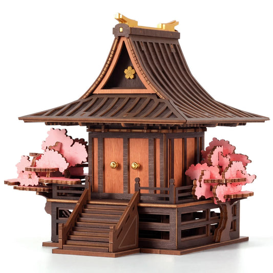 ROKR Sakura Retreat Wooden Book Nook DIY Craft Puzzle Kit