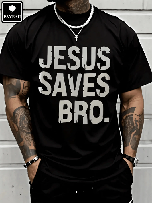 Jesus Saves Christian Cotton T Shirt For Men Everyday Wear