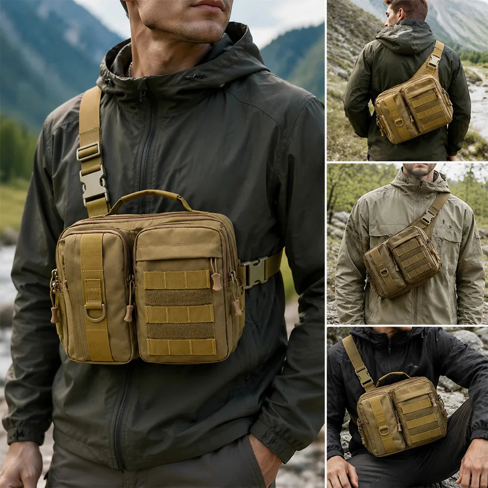 Tactical Nylon Crossbody Bag For Hiking And Camping Adventures