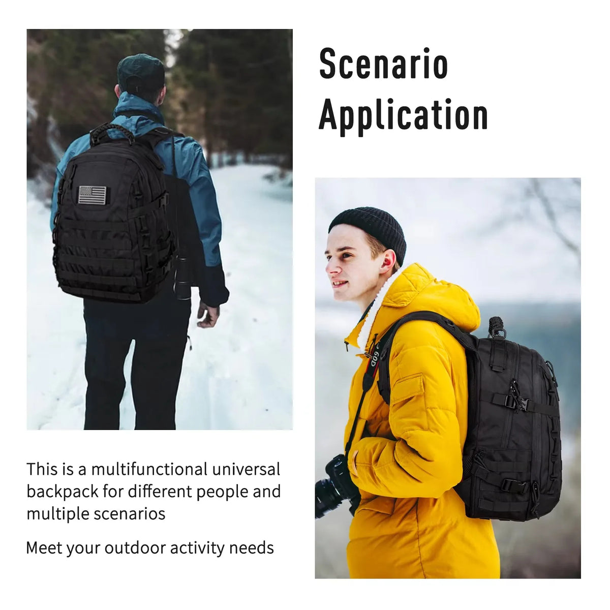 Kabaqoo Tactical Backpack With MOLLE Design For Hiking And Travel