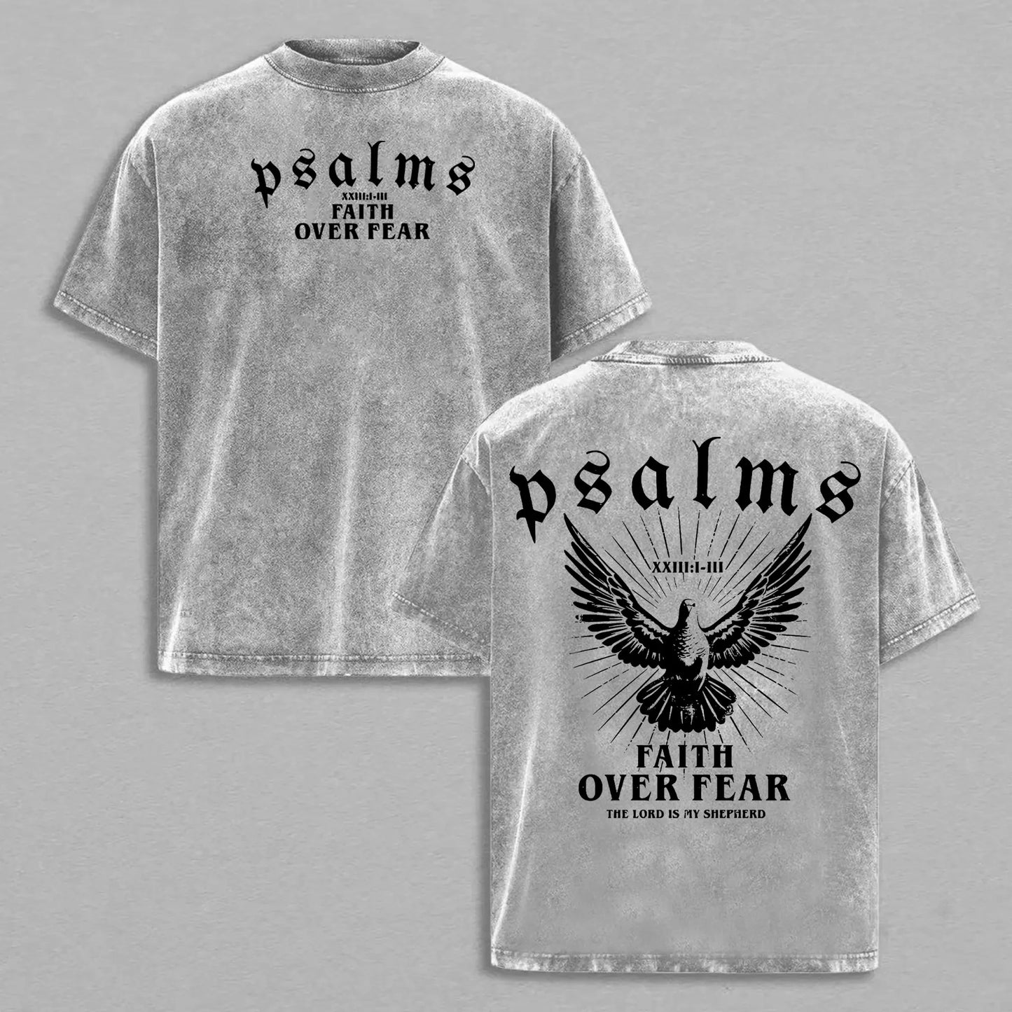 Cotton Faith Over Fear Christian Crewneck Shirt Bible Verse Print