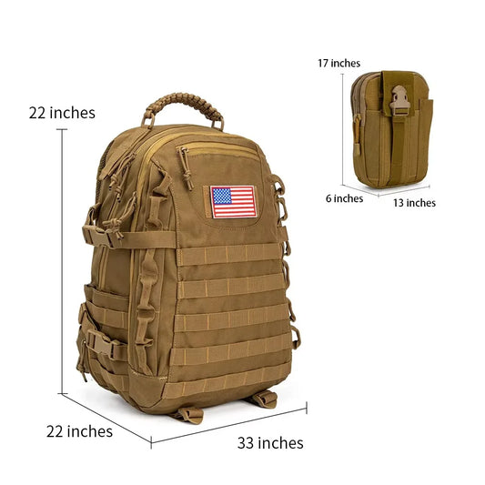 Kabaqoo Tactical Backpack With MOLLE Design For Hiking And Travel