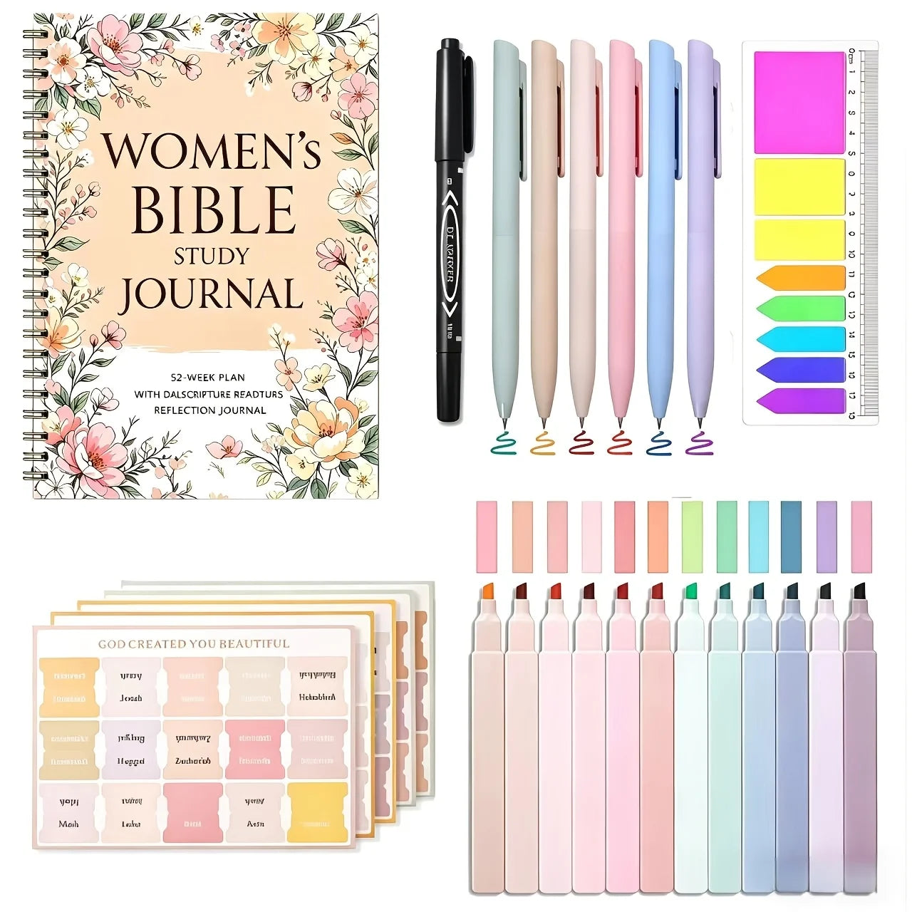 Christian Bible Study Kit With Spiral Notebook And Pen