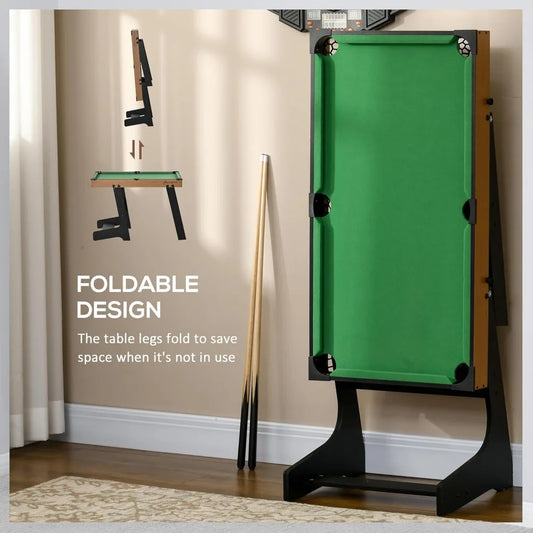 Soozier Foldable Billiards Table With Compact Pool Game Set