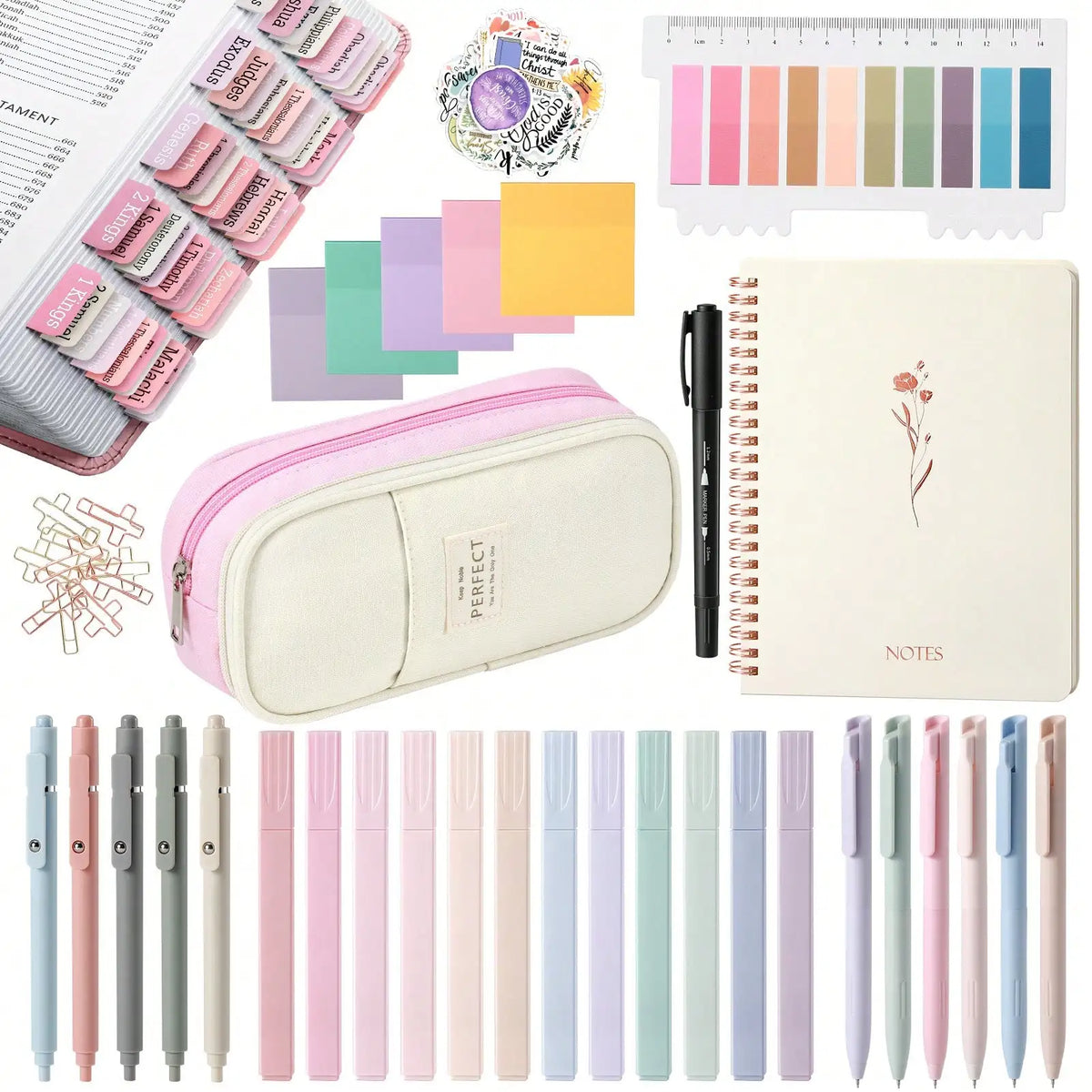 Complete Bible Journaling Kit With Pens, Highlighters And Study Supplies