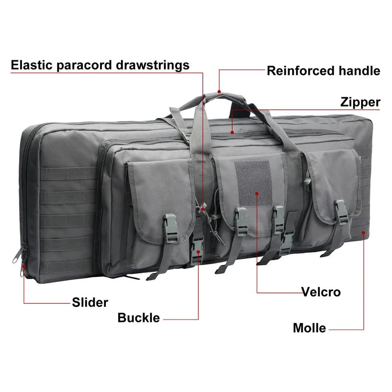 LQARMY Tactical Double Rifle Case Molle Gun Backpack Hunting Holster
