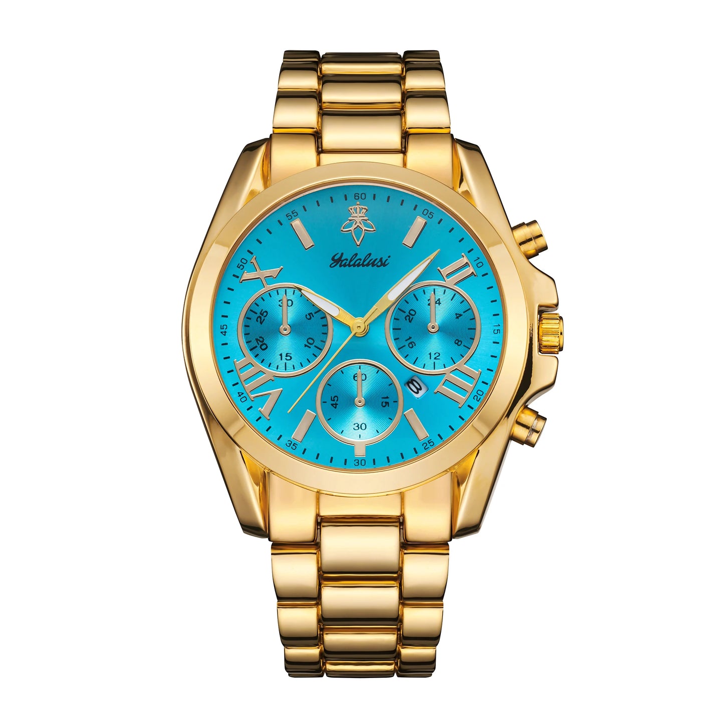 YaLaLuSi Elegant Two Tone Roman Dial Quartz Wristwatch For Women