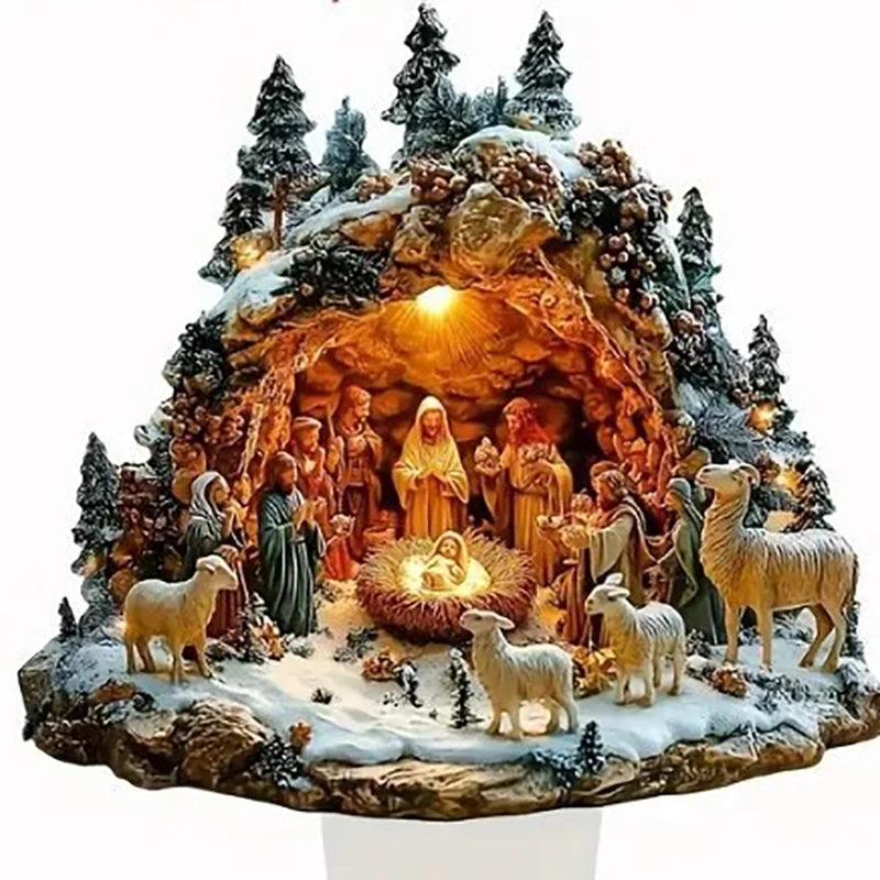 Christian Jesus Nativity Acrylic Figurine Home Table Decor
