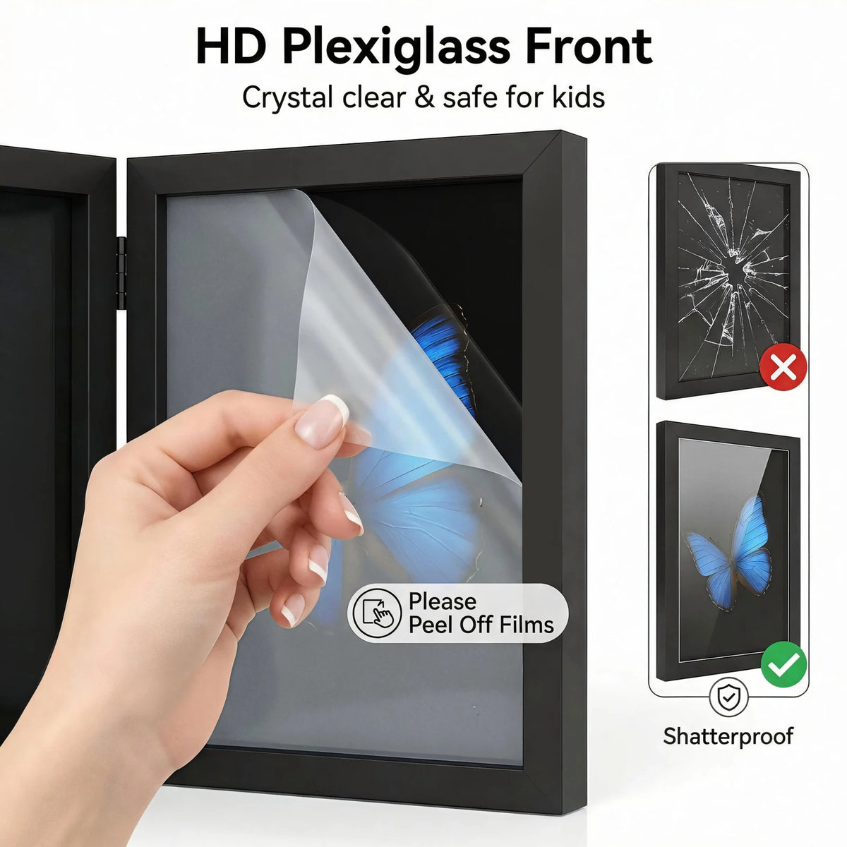 Hinged Foldable Picture Frame for Family Photo Displays